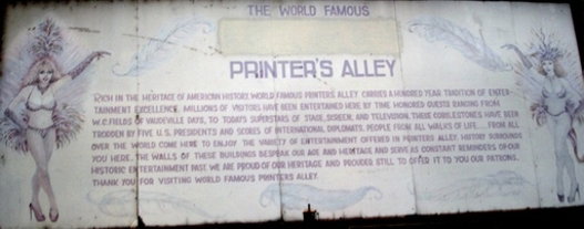 Historical sign about Printer's Alley